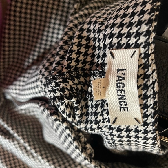 L’AGENCE Logan Trouser Black and White Houndstooth - Picture 9 of 10